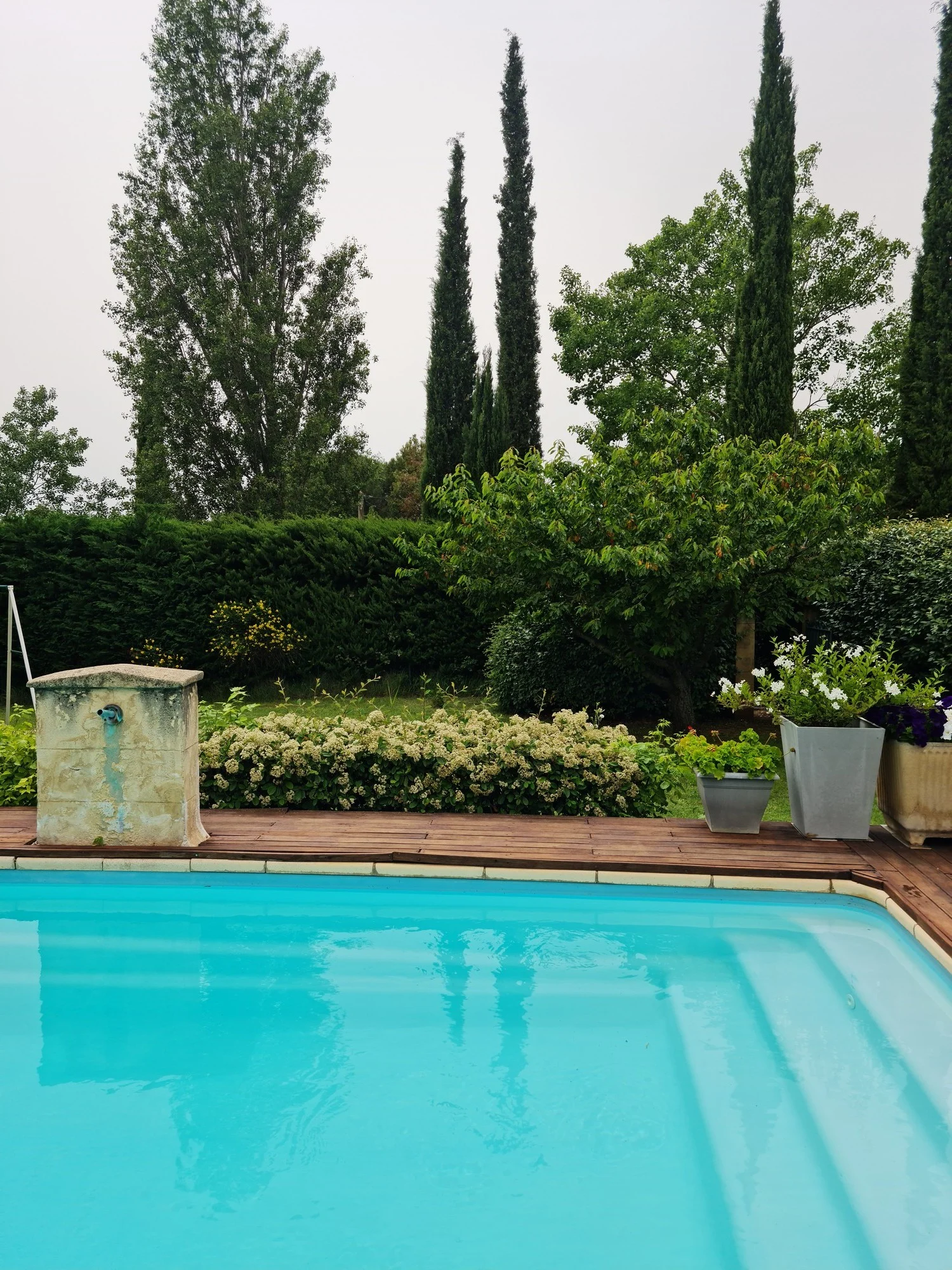 Piscine avec escalier sur toute la largeur